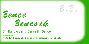 bence bencsik business card